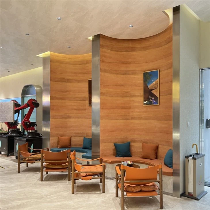 Ubin Dinding Rammed Earth Fleksibel Dalam Ruangan